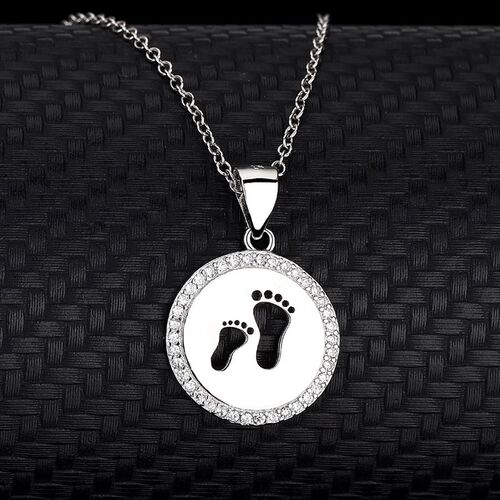 S925 Sterling Silver Necklace With Diamond Pendant to Commem