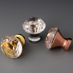 American cabinet hardware Rose drawer handle glass ward gold