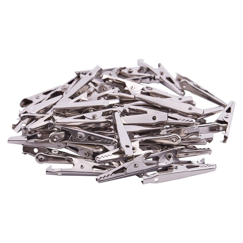 50 Pcs Silver Tone Metal Alligator Clip Crocodile Clamps图片