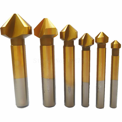 6pc 90 Degree Hss Countersink Drill Bit Chamfer Cutter Coate
