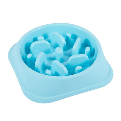 Pet Bowl Plastic Slow Feed Dog Bowl Anti-Skid Food Feeder