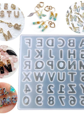 1Pcs English Alphabet Epoxy Resin Molds Mixed Style Silicone