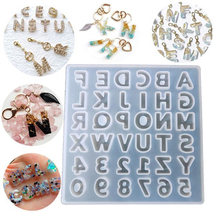 1Pcs English Alphabet Epoxy Resin Molds Mixed Style Silicone