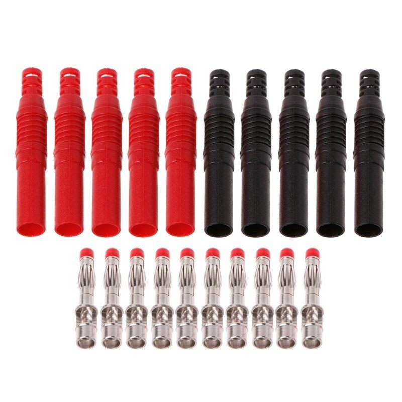 10 Pcs Straight Insulated Safety 4mm Male Banana Plug Wire S