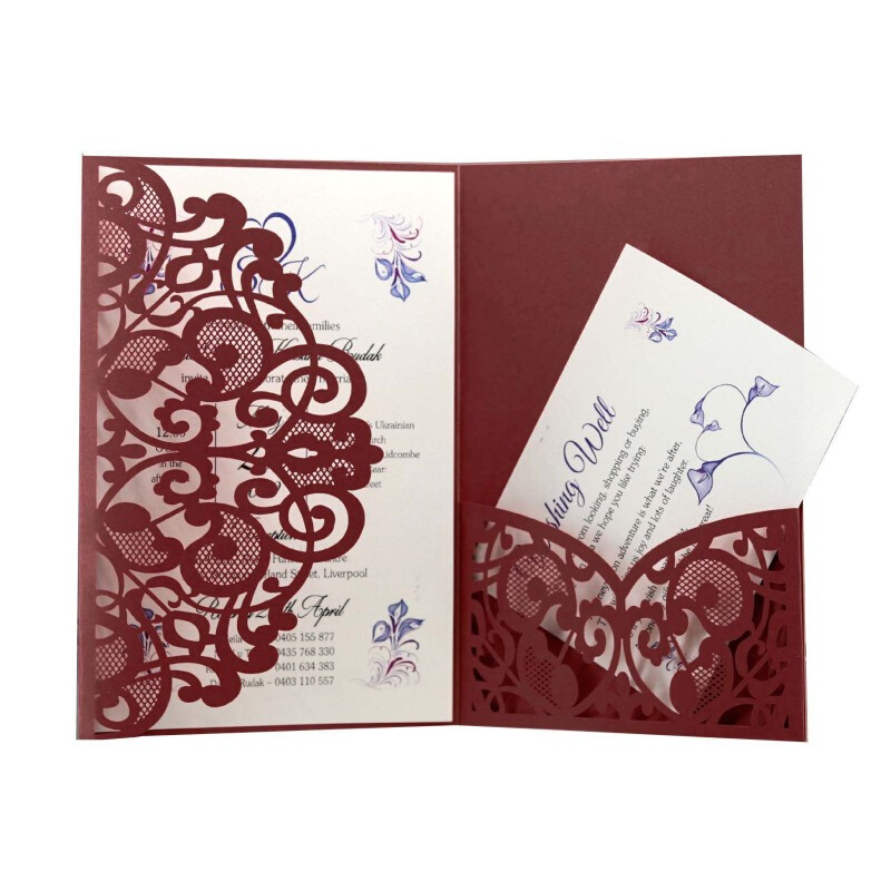 50pcs Elegant Laser Cut Wedding Invitations Card Customize