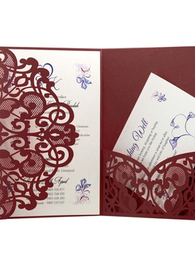 50pcs Elegant Laser Cut Wedding Invitations Card Customize