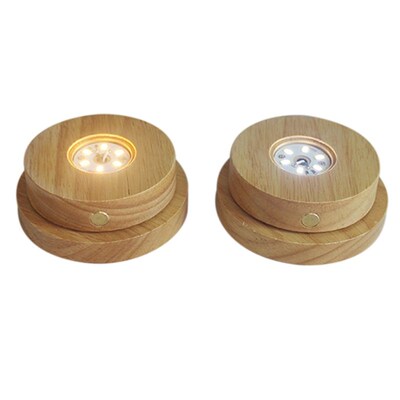 Lamp Bases Personalized Creative Solid Wood LED Luminous Sma