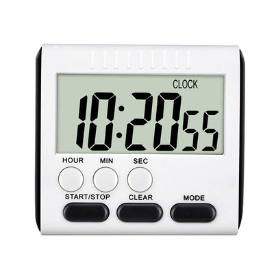 White kitchen timer practical cooking timer alarm clock magn