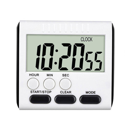 White kitchen timer practical cooking timer alarm clock magn