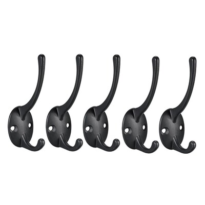 Dual Prong Coat Hooks Wall Mounted Double Towel Hook 87mm x