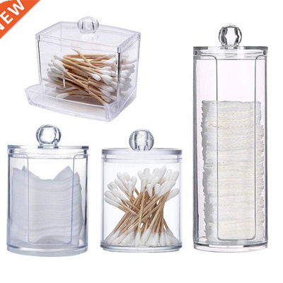 Acrylic Makeup Organizer Cotton Swabs Qtip Container Cosmeti