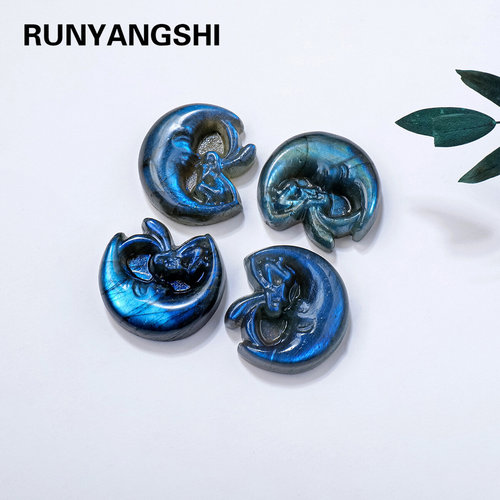 1PC Natural Healing Stones Labradorite Crystal Crafts Blue