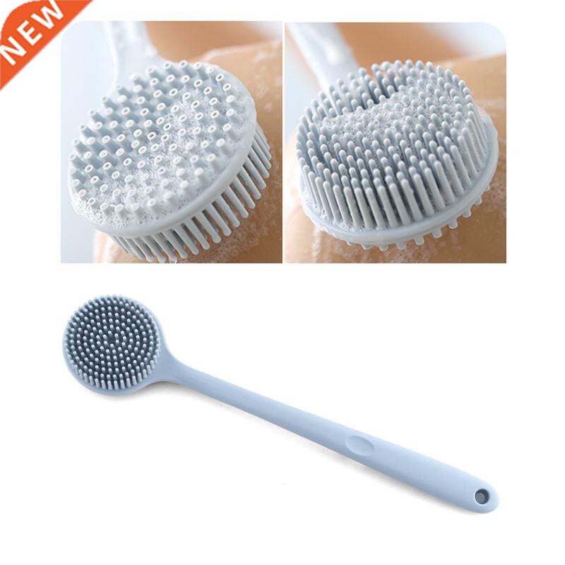 Double sided Shower Body Brush Silicone Long Handle Bathroo