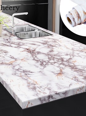 Glossy Marble Drawer Wallpaper Kitchen Cabinet Counter Wall