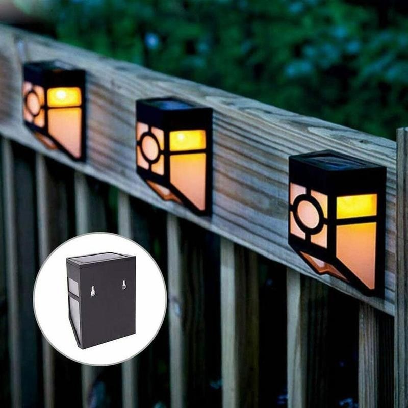 Outdoor Wall Mounted 2 Led Solar Lights Window Pane Fence So