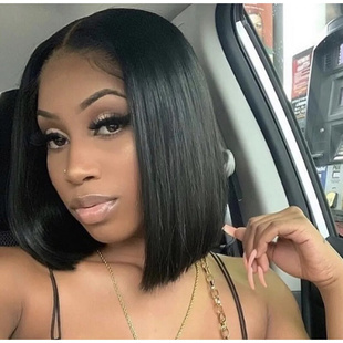 Bone Straight Human Hair 12 inch Short Bob HD Lace Front Wig