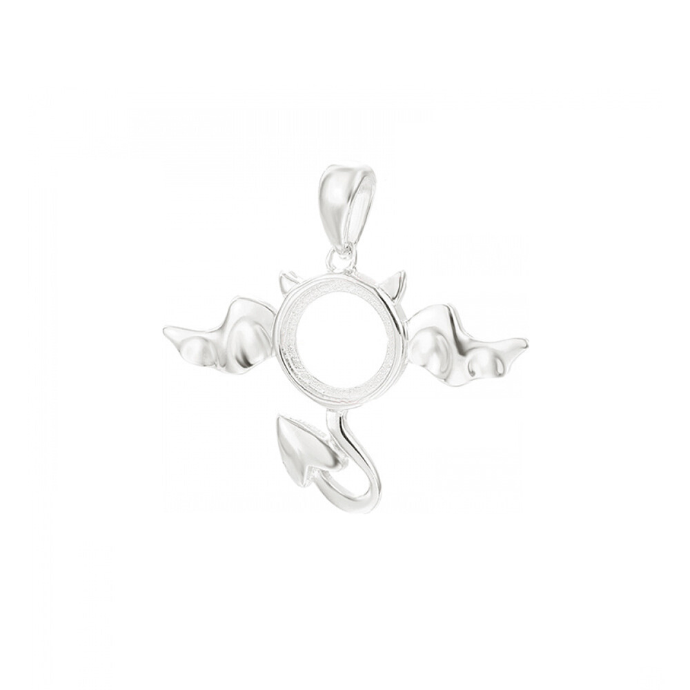 925 Sterling Silver Pendant Base Blank fit Round Oval Amber