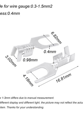 100pcs/lot ,4.2mm furcation Terminal Wire Naked Connector Fo