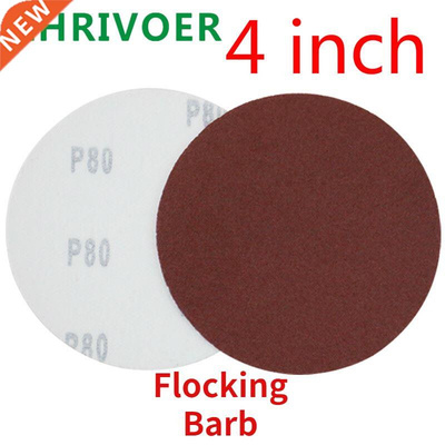 10pcs 4 inch round sandpaper disc flocking self adhesive san