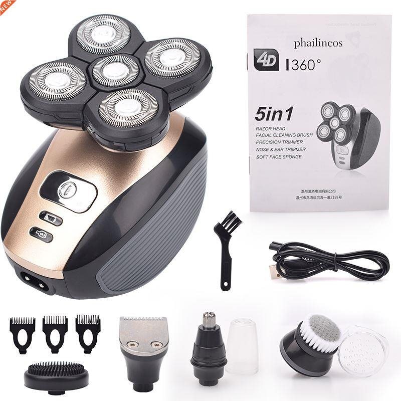 5 In 1 4D Men's Rechargeable Bald Head Electric Shaver 5