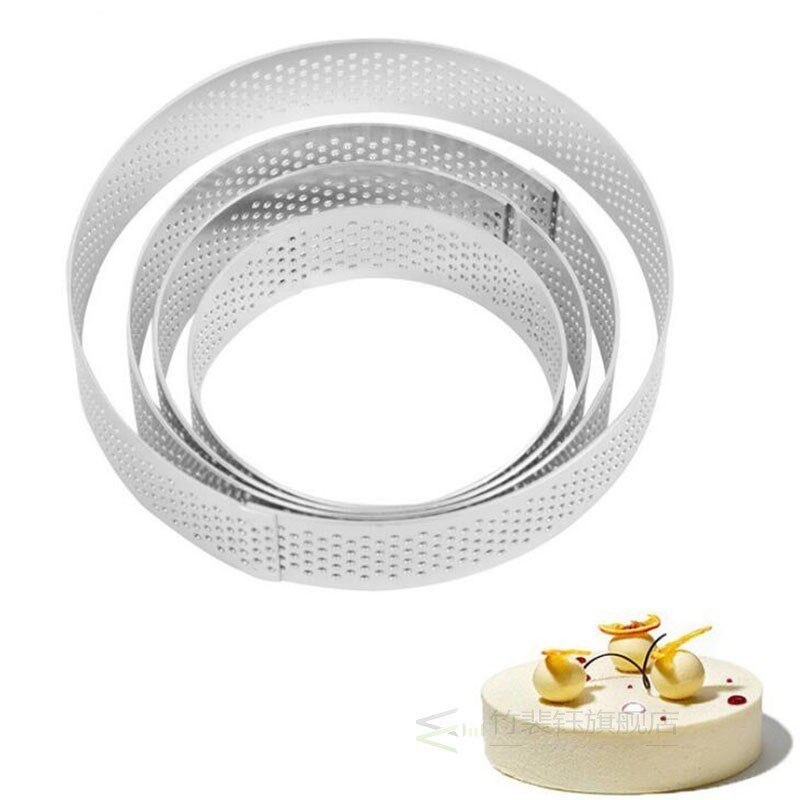 Perforated Round Tart Ring Set Metal Stainless Steel Mini Fo
