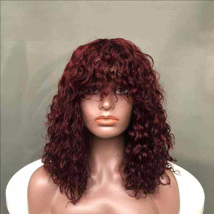 #99j double drawn bouncy curly bob wig 220% density human