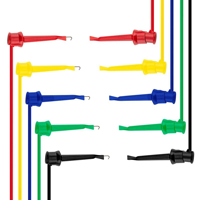 5 Pcs Multimeter Electrical Test Dual Lead Test Hook Clips E