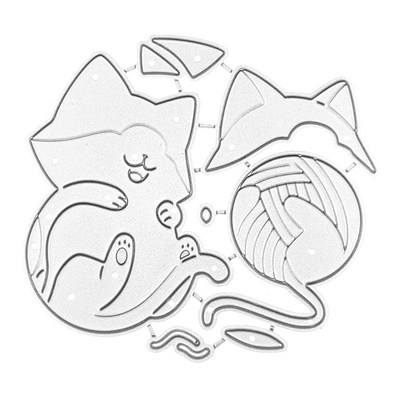 Wool Cat Metal Cutting Dies Stencil Scrapbooking DIY Album S