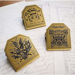 Vintage Lily Of Valley Telephone Cat TN Brass Paper Clips