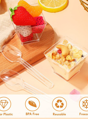 500 Pcs Mini Ice Cream Spoon Plastic Disposable Wood Dessert