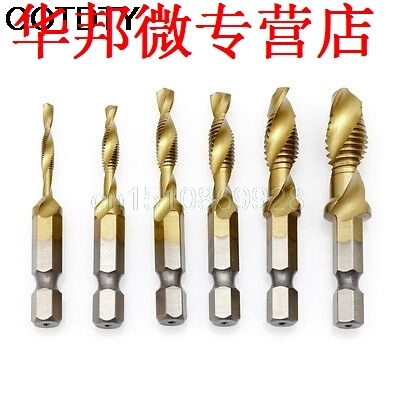 6 x M3-M10 Hex Shank Titanium Plated HSS Hand Screw Thread M