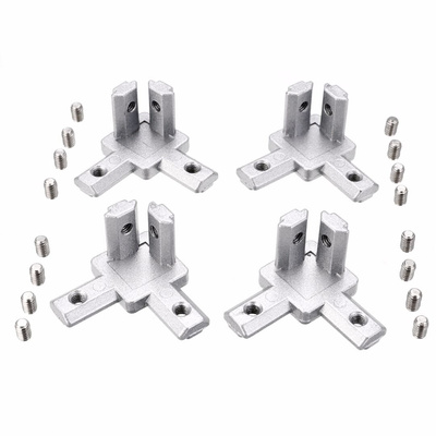 Durable 4pcs Aluminum Profile 3-way Corner Bracket 2020 T Sl
