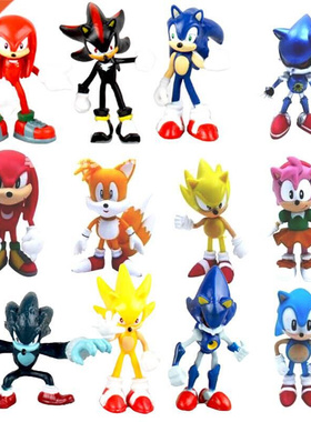 Set Sonic figure Tails Werehog Action Figures Knuckles doll