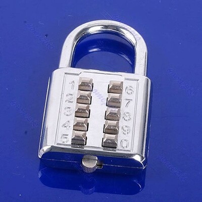 Metal Lightweight Silver 5 Digit Push-Button Number Combina