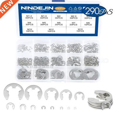 290pcs/set E clip circlip washer assortt kit 304 stainless s