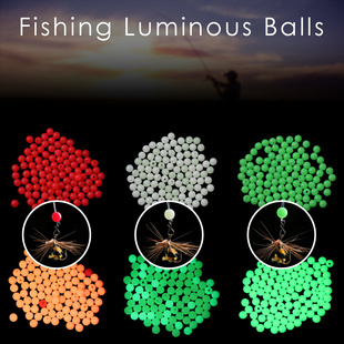 100pc / bag Fishing Floats Beads 3 Colors Light Luminous