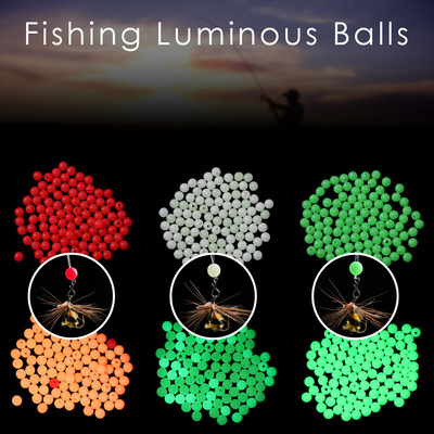 100pc / bag Fishing Floats Beads 3 Colors Light Luminous