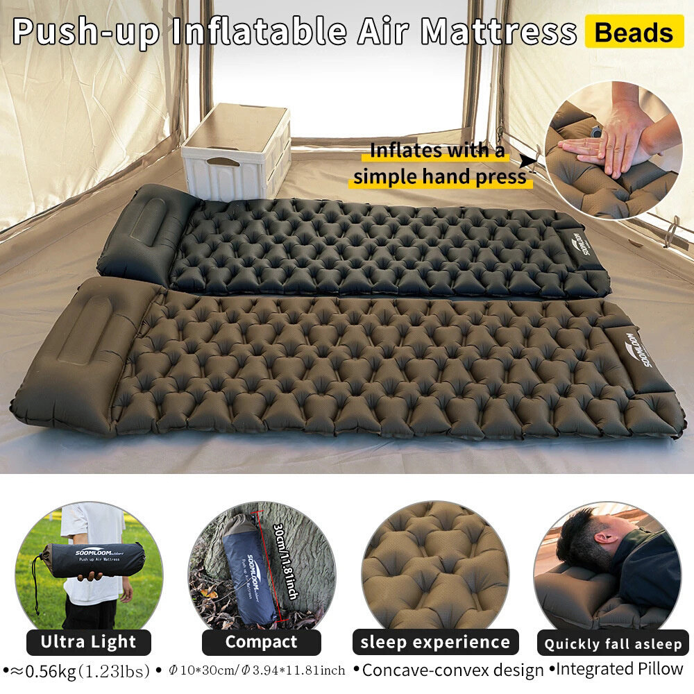 Soomloom Outdoor Camping Inflatable Air Mattress Sleeping