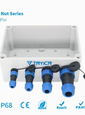 IP68 Waterproof Connector SP/SD13  Back Nut 7Pin Panel Moun