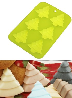 Durable 3D Christmas Tree Shape Silicone Soap Mold Handwork