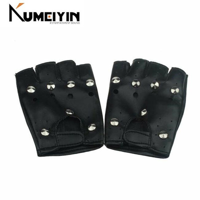 -Theatrical Punk Hip-Hop Gloves Women Men Luxury PU Leather