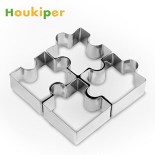 4pcs/set Cookie Puzzle Shape Stainless Steel Cookie Cutter S