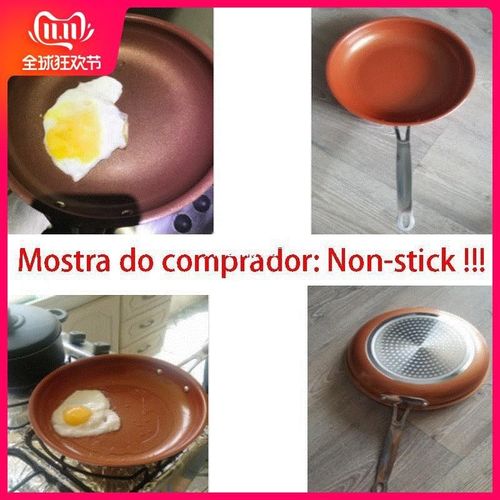 Non-stick Copper Frying Pan Ceramic Induction Chef Pans Sauc