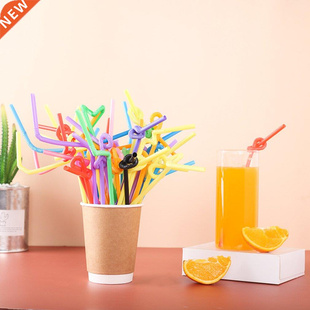 100PCS Multicolor Straws Extra Long Plastic Drinking Straws