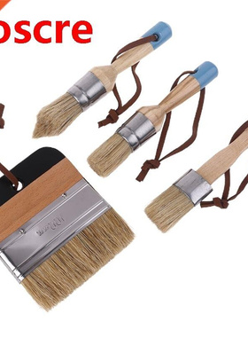 4 Pcs Round Flat Pointed and Wide Chalk Paint Wax Brush Ergo