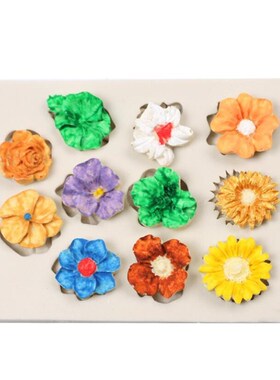 Sunflower Rose Flowers Shape Silicone Mold Cake Border DIY D