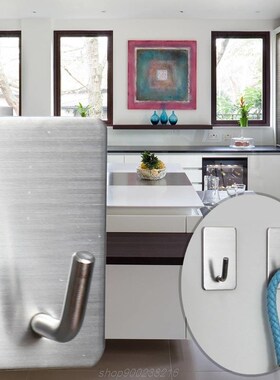 Rectangle Self Adhesive Waterproof Stainless Steel Wall Hook