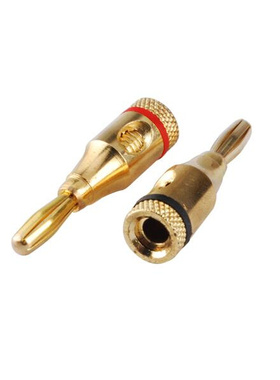 RF Connector 4mm 24k Gold Plated Musical Speaker Cable Wire