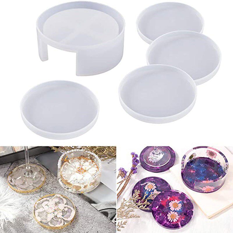 1 PC DIY Crystal Epoxy Resin Mold Round Coaster Box Storage