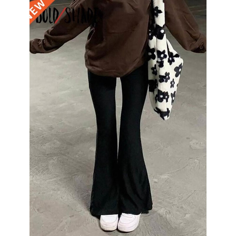 Bold Shade Grunge 90s Urban Style Boot Cut Pants High Waist